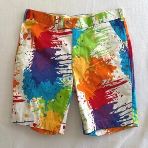 Loudmouth Golf Chino Shorts Mens 34 Paint Splatter All Over Print